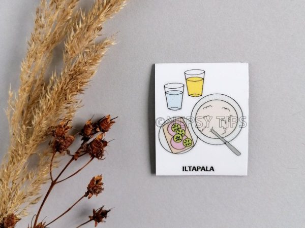 Nepsy Tips lapsen toiminnanohjauksen tukemiseen suunniteltu magneettinen kuvatukikortti Iltapala, joka kuuluu Iltatoimet kuvatukisarjaan. Iltapala kuvatukikortissa on puurolautanen, leipä ja kaksi juomalasia.