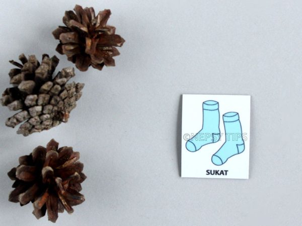 Nepsy Tips lapsen toiminnanohjauksen tukemiseen suunniteltu magneettinen kuvatukikortti Sukat.