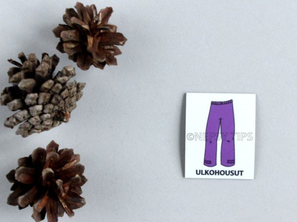 Nepsy Tips lapsen toiminnanohjauksen tukemiseen suunniteltu magneettinen kuvatukikortti Ulkohousut.