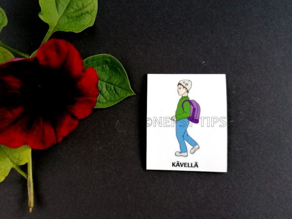 Nepsy Tips lapsen toiminnanohjauksen tukemiseen suunniteltu magneettinen kuvatukikortti Kävellä, joka kuuluu Koululaisen muistilista täydennys kuvatukisarjaan.