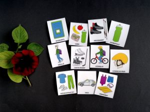 Nepsy Tips lapsen toiminnanohjauksen tukemiseen suunnitellut magneettiset kuvatukikortit Koululaisen muistilista täydennys kuvasarja, jossa on 11 erilaista kouluun lähdössä toimintaan liittyvää kuvaa.